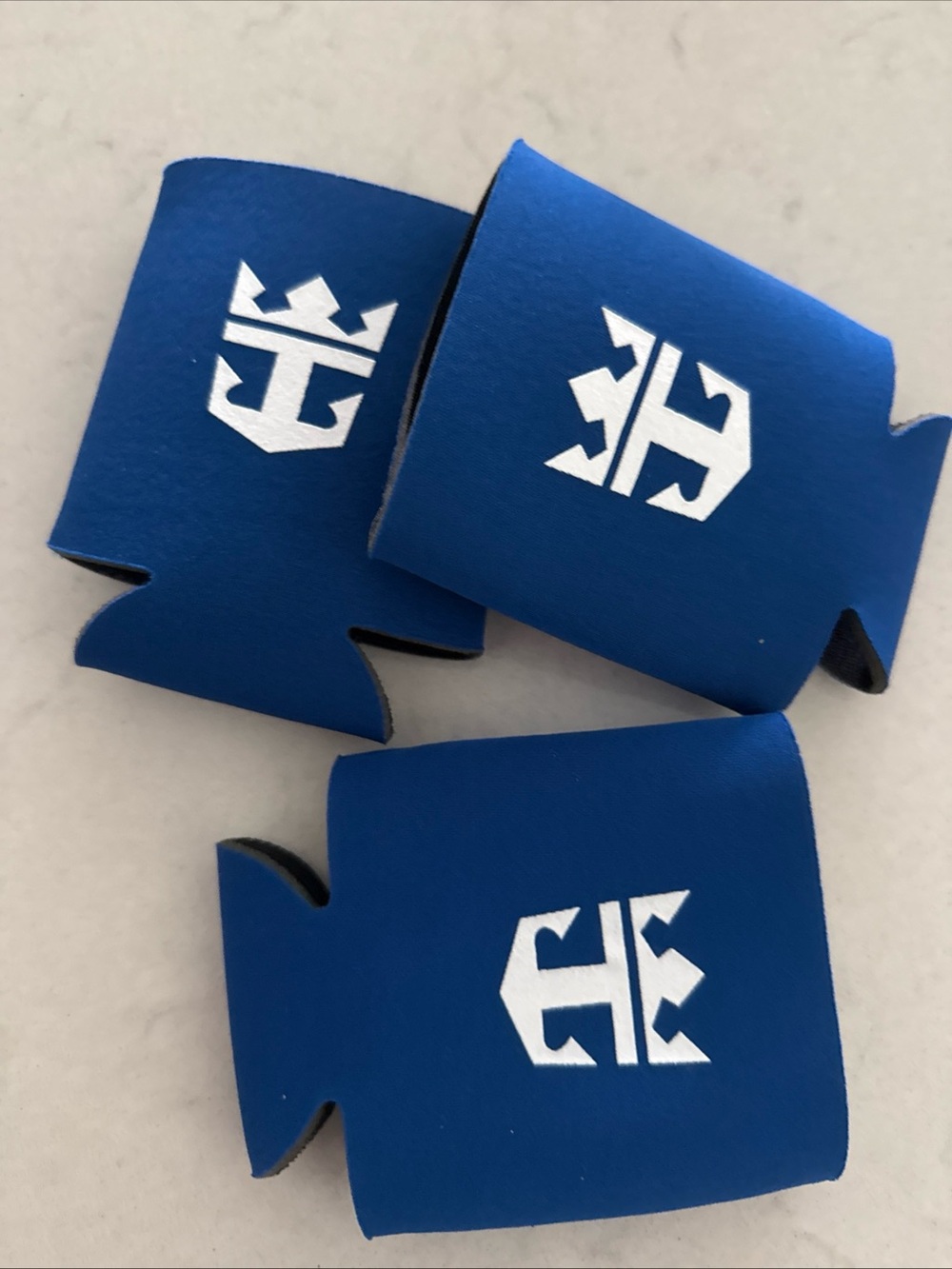 Royal Blue Neoprene Can Cooler with White Logo - Men Other Key & Card Holders